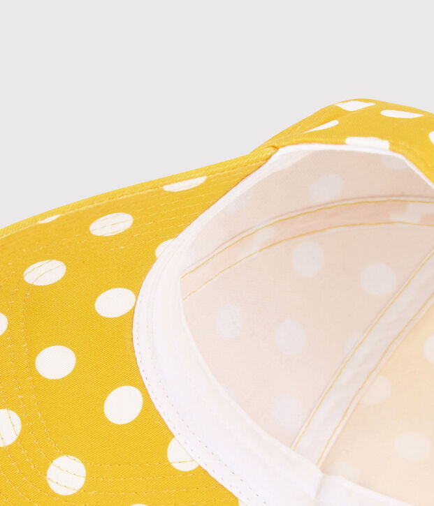 Kinder-Schirmm&uuml;tze mit Polka-Dot-Print M&auml;dchen gelb/weiss
