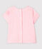 Kurzärmelige Baby-Bluse für Mädchen aus Popeline rosa MINOIS/weiss MARSHMALLOW