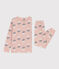 Kinderpyjama aus Molton für Mädchen rosa SALINE/weiss MULTICO