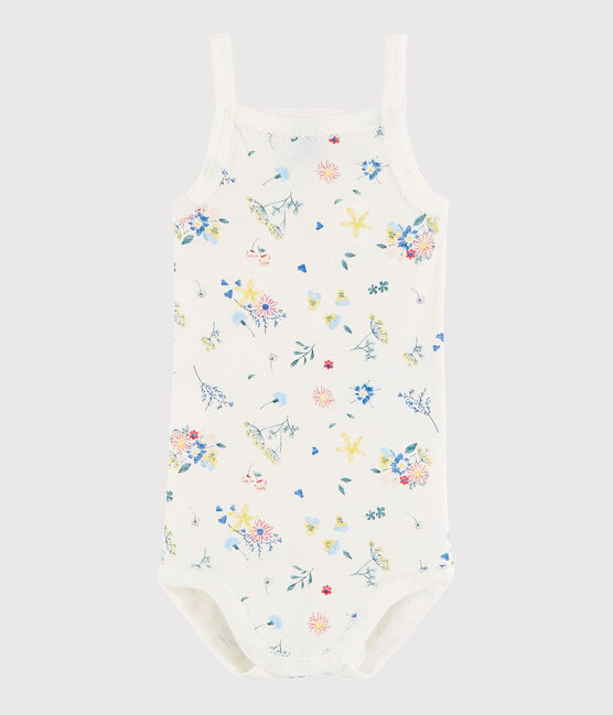 Baby-Trägerbody Mädchen weiss MARSHMALLOW/weiss MULTICO