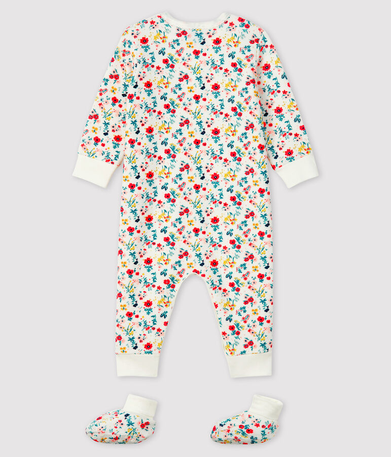 Baby-Nacht-Set aus Frottee f&uuml;r M&auml;dchen weiss/vielfarbig