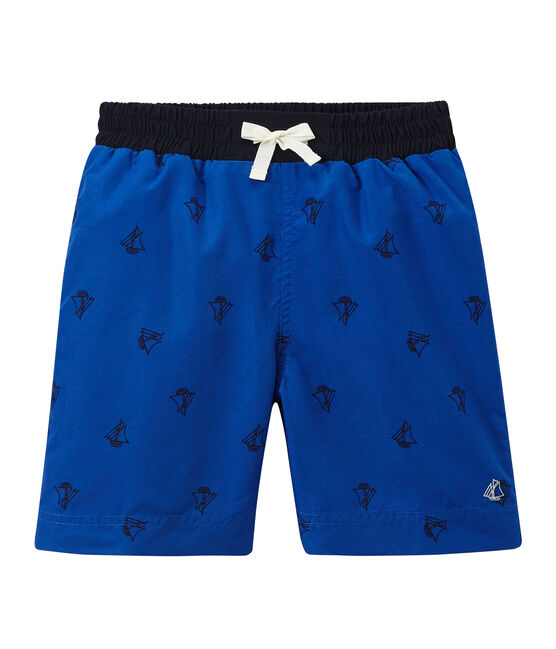 Bedruckte Jungen-Badeshorts blau PERSE/blau SMOKING