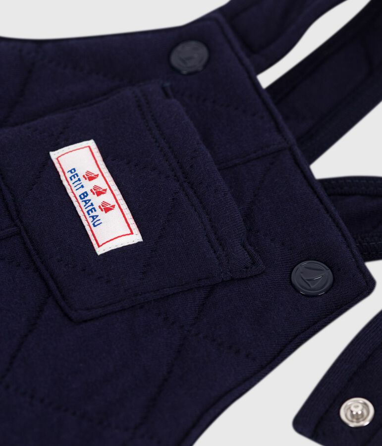 Langbeinige Baby-Latzhose aus dickem Jersey, einfarbig blau