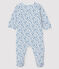 Baby-Strampler mit blauem Sternen-Druck aus Doppeljersey weiss MARSHMALLOW/weiss MULTICO