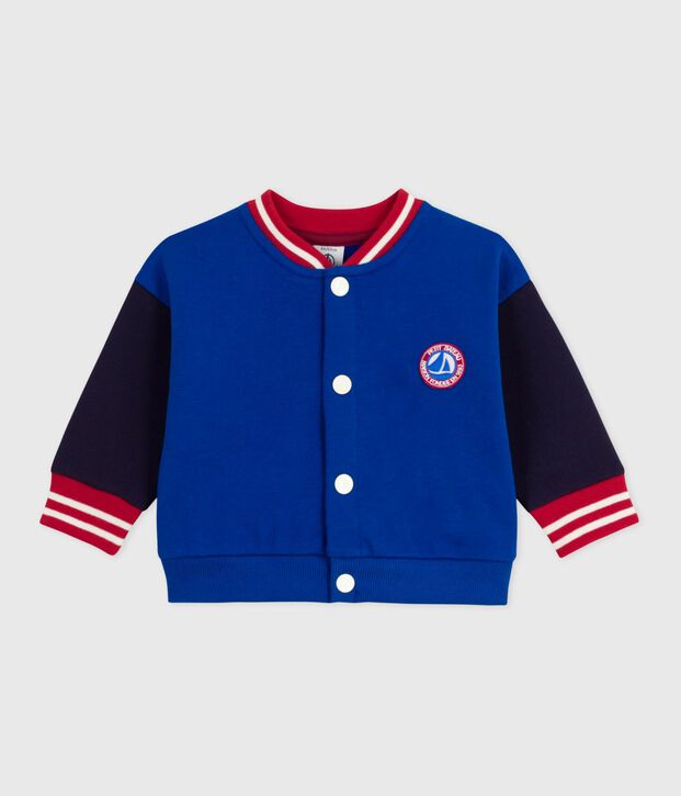 Baby College-Jacke aus zweifarbiger Baumwolle blau/blau