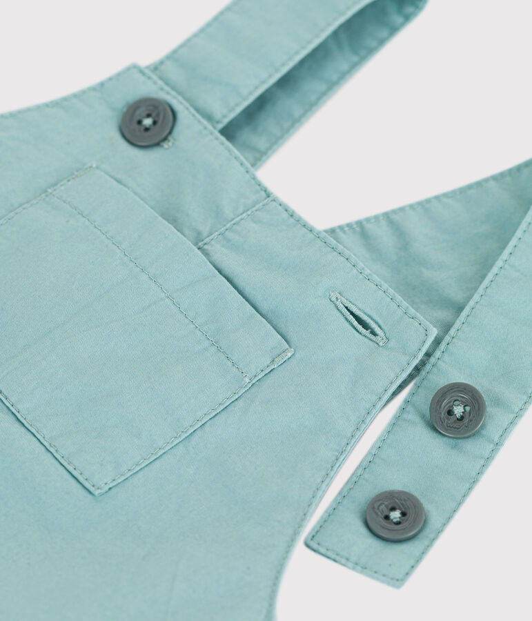 Kurze Baby-Latzhose aus Crisp-Serge gr&uuml;n