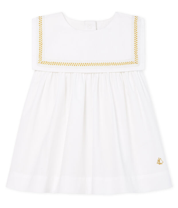 Kurz&auml;rmeliges Baby-Festtagskleid f&uuml;r M&auml;dchen weiss