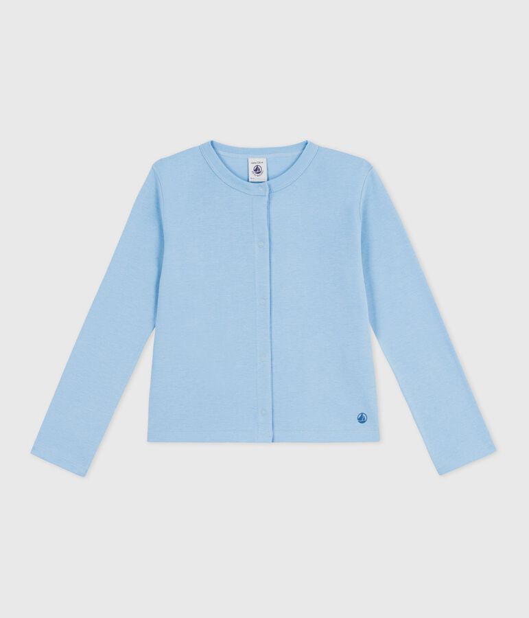 Kinder-Cardigan aus einfarbiger Baumwolle blau