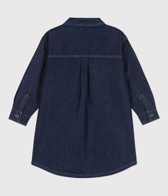 Langärmeliges Kinderkleid aus Denim für Mädchen blau DENIM