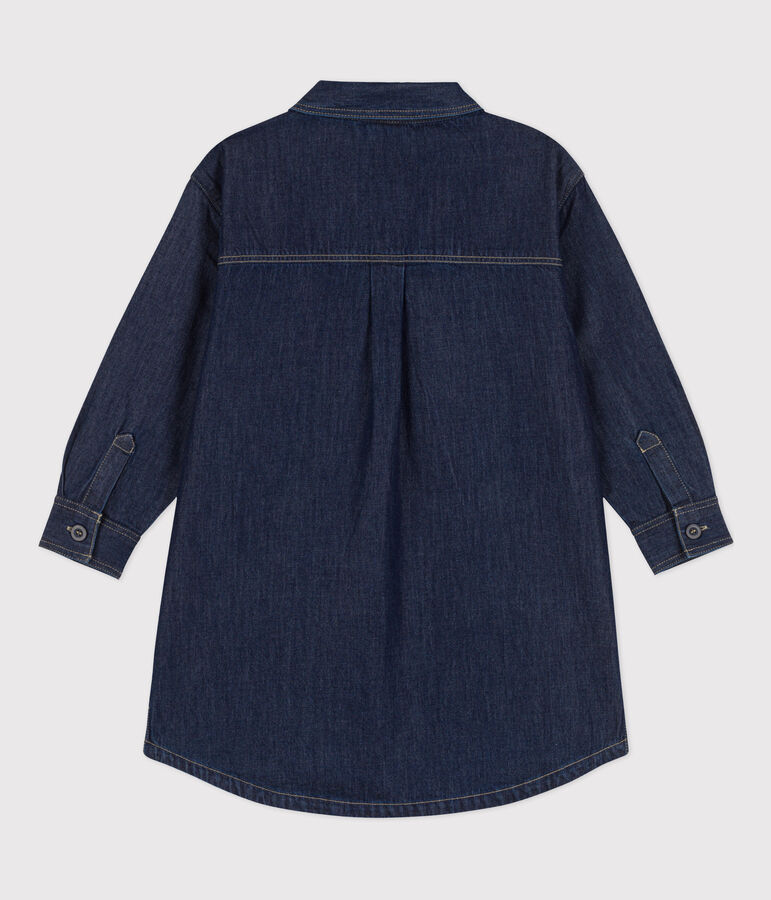 Lang&auml;rmeliges Kinderkleid aus Denim f&uuml;r M&auml;dchen blau