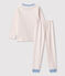 Kinderpyjama aus Bio-Baumwolle mit Muster weiss MARSHMALLOW/rot PEPS