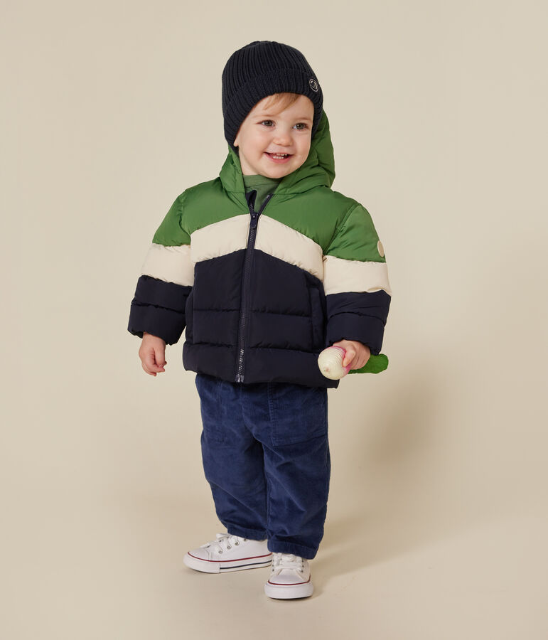 Baby-Winterjacke mit Kapuze im Colorblock PALMERAIE/ MULTICO