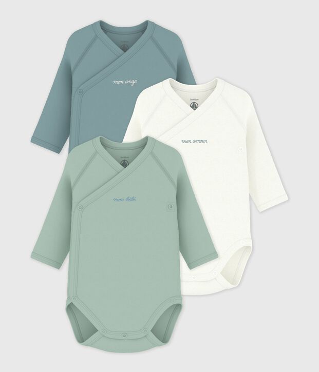 Set lang&auml;rmeliger Wickelbodys aus bedruckter Baumwolle vielfarbig