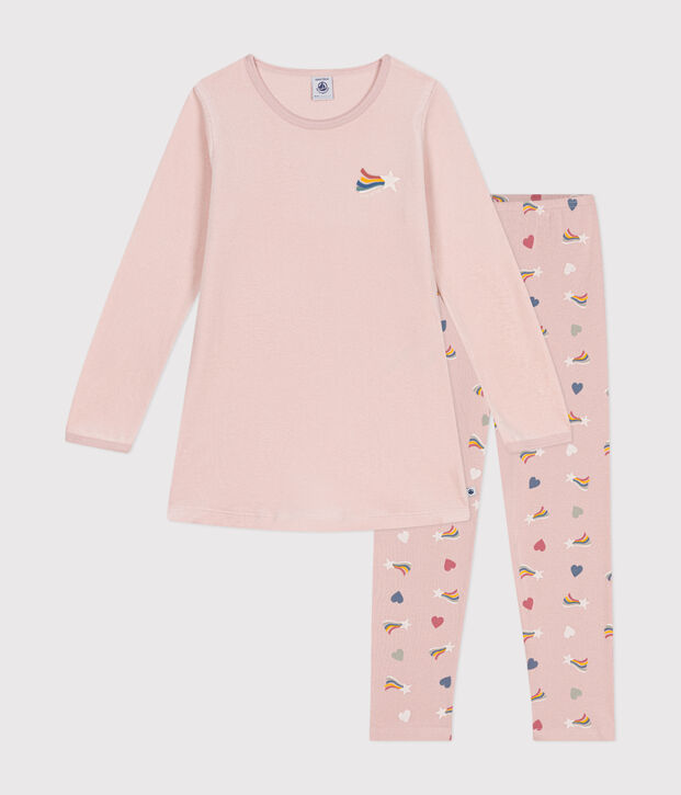 Kinder-Nachthemd aus Nicki. rosa/vielfarbig