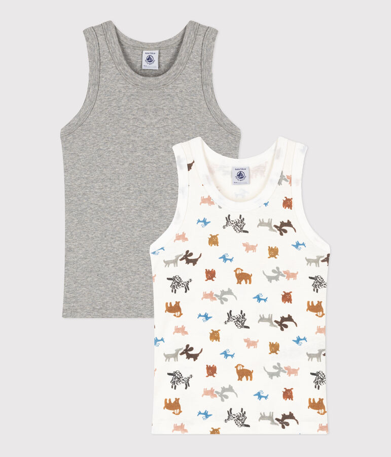 2er-Set Unterhemden aus Baumwolle mit Hundemotiv f&uuml;r Jungen variante 1