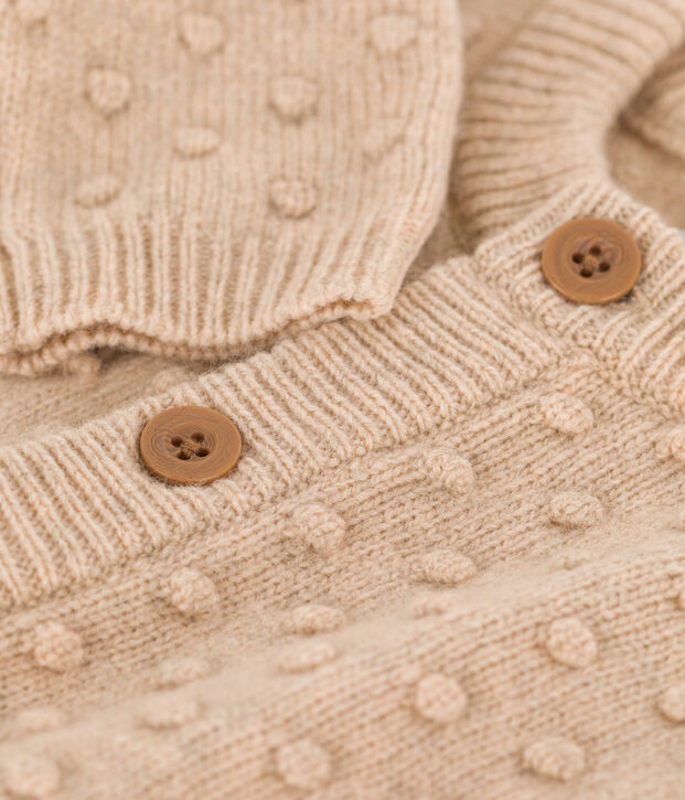 Baby-Cardigan aus Wolle naturfarben