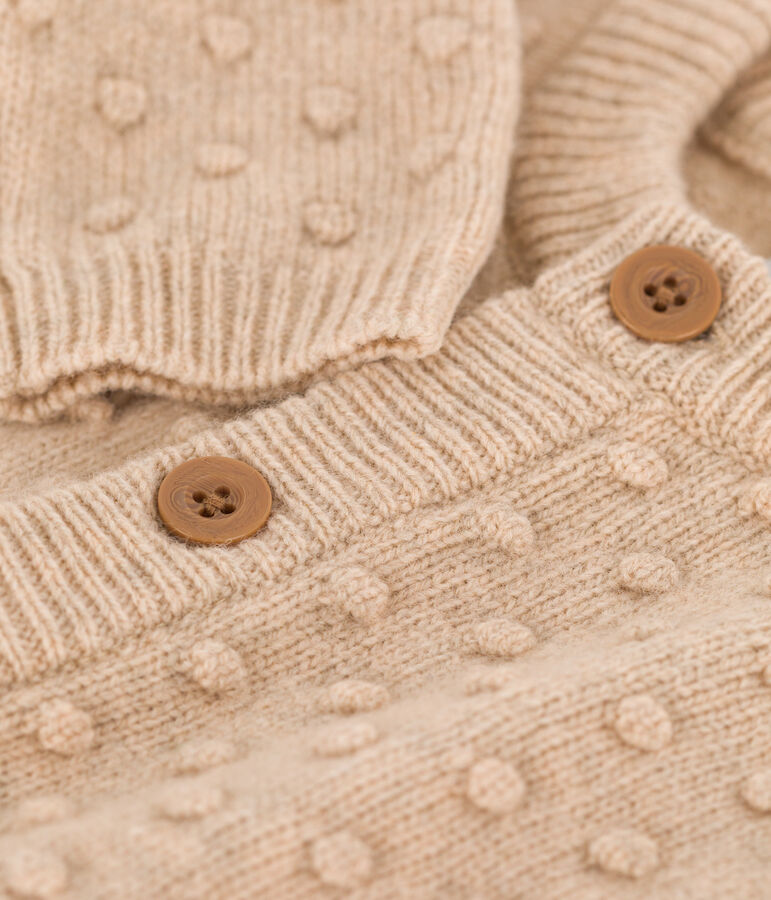 Baby-Cardigan aus Wolle naturfarben