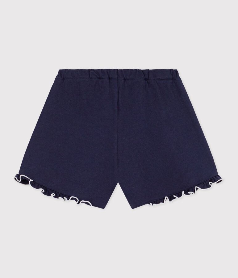 Kinder-Shorts aus einfarbiger Baumwolle blau