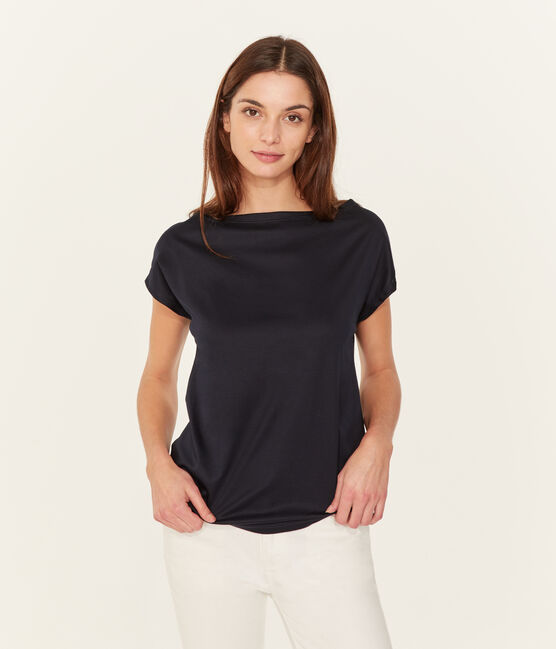 Kurzärmeliges damen-t-shirt sea island aus baumwolle blau MARINE