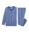 Pyjama aus angerautem, extra warmem Bouclé-Frottier für kleine Jungen blau MAJOR/grau SUBWAY