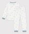 Kinder-Pyjama aus gemustertem Nicki weiss/blau/vielfarbig