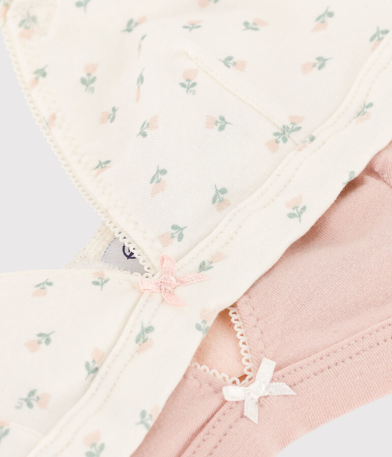 2er-Set gebl&uuml;mte BHs aus Baumwolle und Elastan f&uuml;r M&auml;dchen vielfarbig