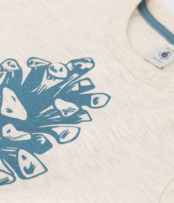 Langärmeliges Kinder-T-Shirt aus Baumwolle für Jungen beige MONTELIMAR CHINE