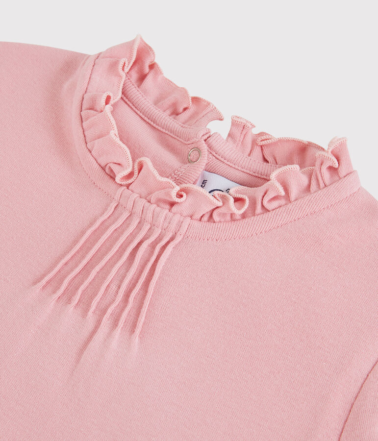 Lang&auml;rmeliges Kinder-T-Shirt aus Baumwolle f&uuml;r M&auml;dchen rosa CHARME