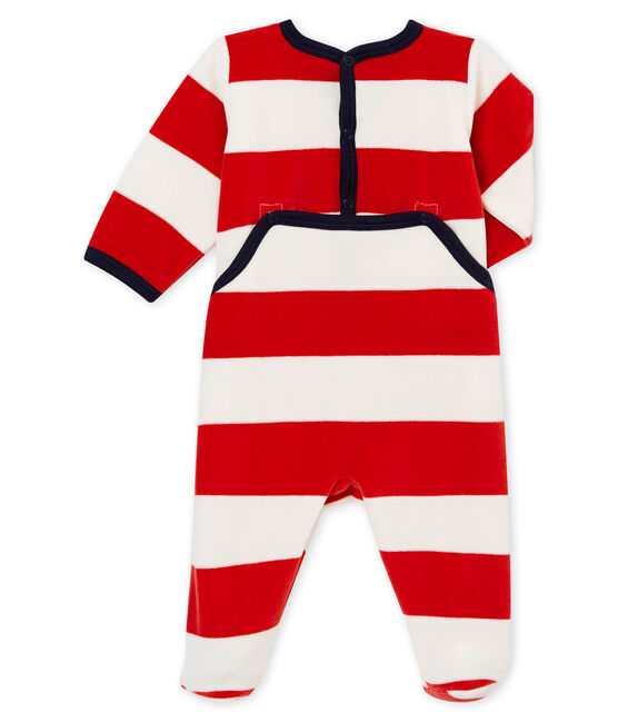 Baby Jungen Strampler rot TERKUIT/weiss MARSHMALLOW