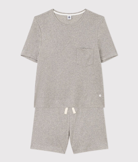 Kurz-Pyjama aus Baumwolle für Damen grau CHATON CHINE