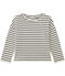Sweat shirt fille rayé beige COQUILLE/blau SMOKING