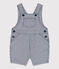 Baby-Kurzlatzhose aus gestreiftem Canvas für Mädchen blau MEDIEVAL/weiss MARSHMALLOW