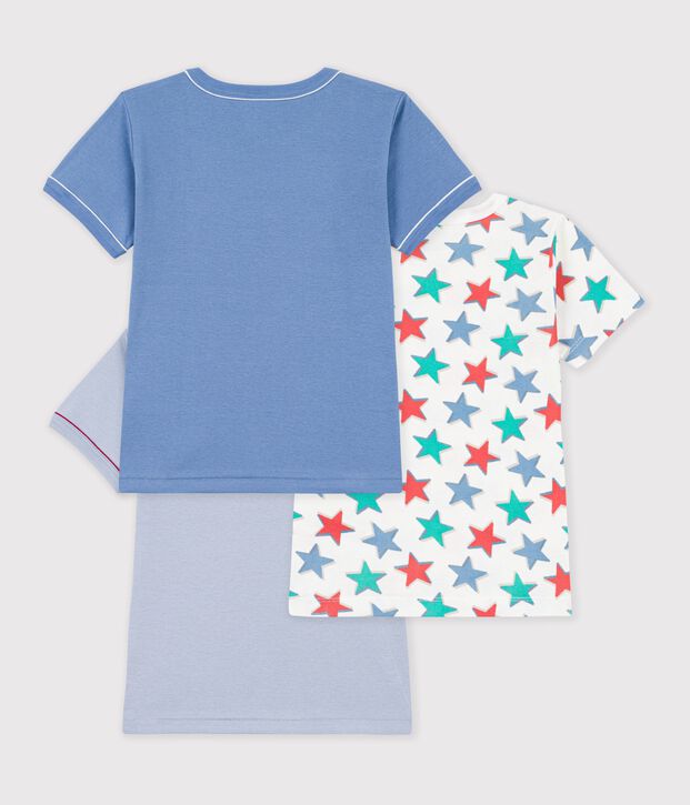 Kurz&auml;rmelige Kinder T-Shirts aus Baumwolle mit Sternmotiv vielfarbig