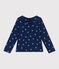 Langärmeliges Kinder-T-Shirt aus Baumwolle mit Blumenmuster blau MEDIEVAL/weiss MULTICO
