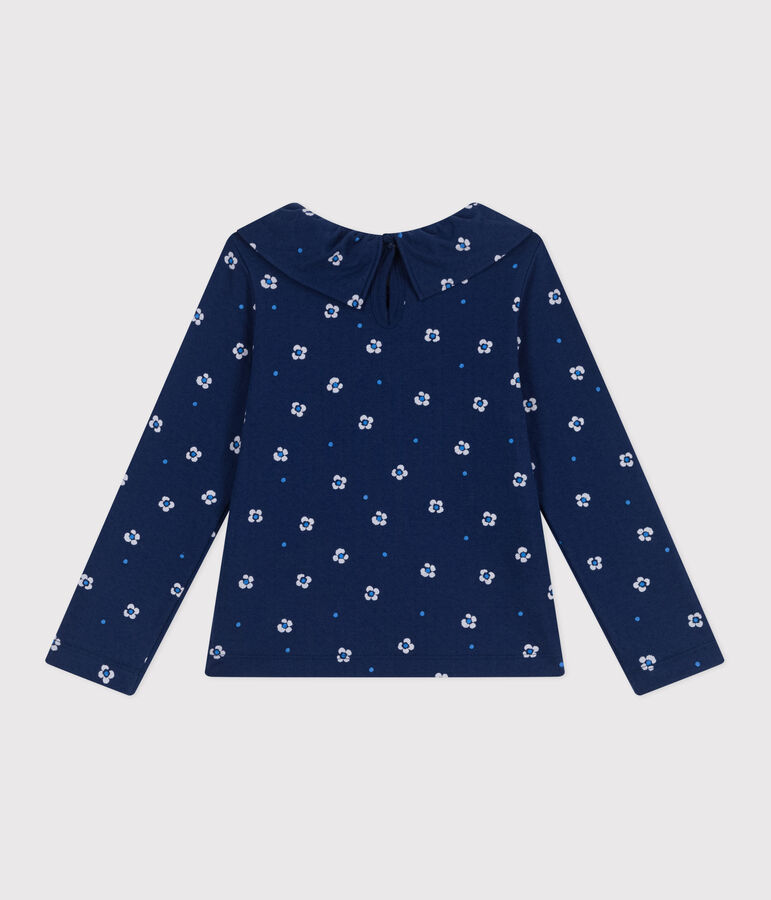 Lang&auml;rmeliges Kinder-T-Shirt aus Baumwolle mit Blumenmuster blau/vielfarbig
