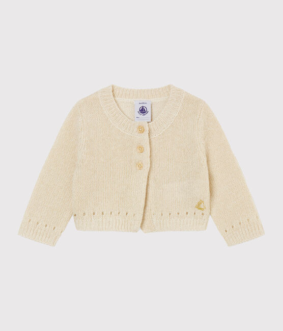 Glitzernder Baby MädchenBolero weiss MARSHMALLOW/gelb DORE