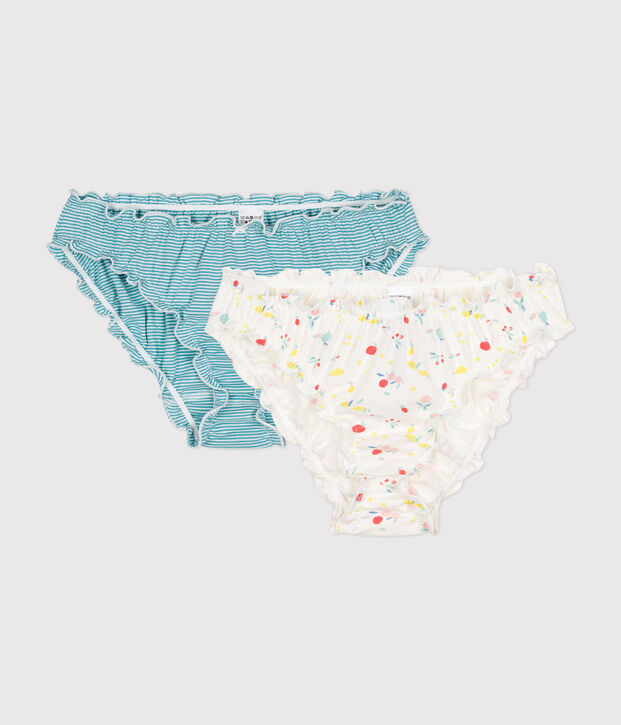 2er-Set Slips mit R&uuml;schen aus Baumwolle f&uuml;r Damen vielfarbig
