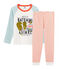 Rippstrick-Pyjama für kleine Jungen weiss MARSHMALLOW/weiss MULTICO