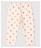 Baby-Hose aus bedrucktem Molton für Mädchen rosa FLEUR/weiss MULTICO
