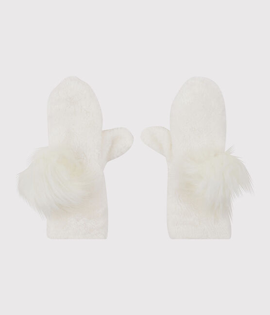 Kinder-Fausthandschuhe für Mädchen weiss MARSHMALLOW
