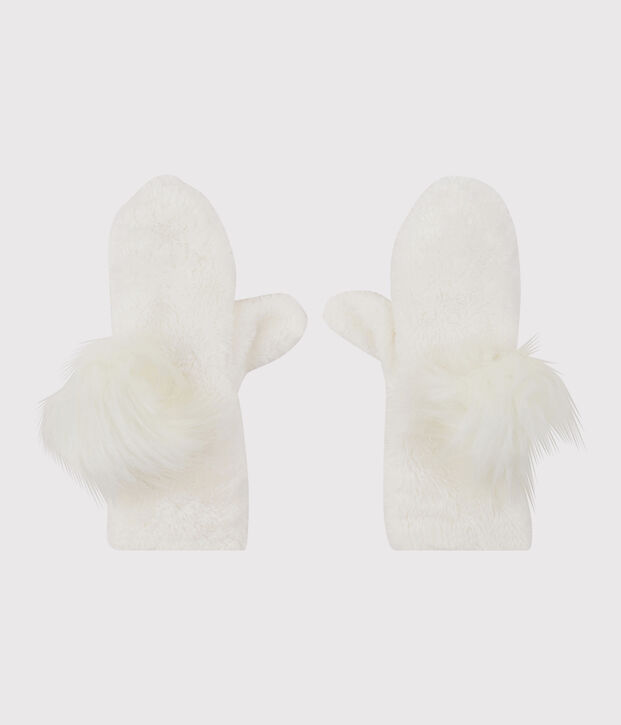 Kinder-Fausthandschuhe f&uuml;r M&auml;dchen weiss