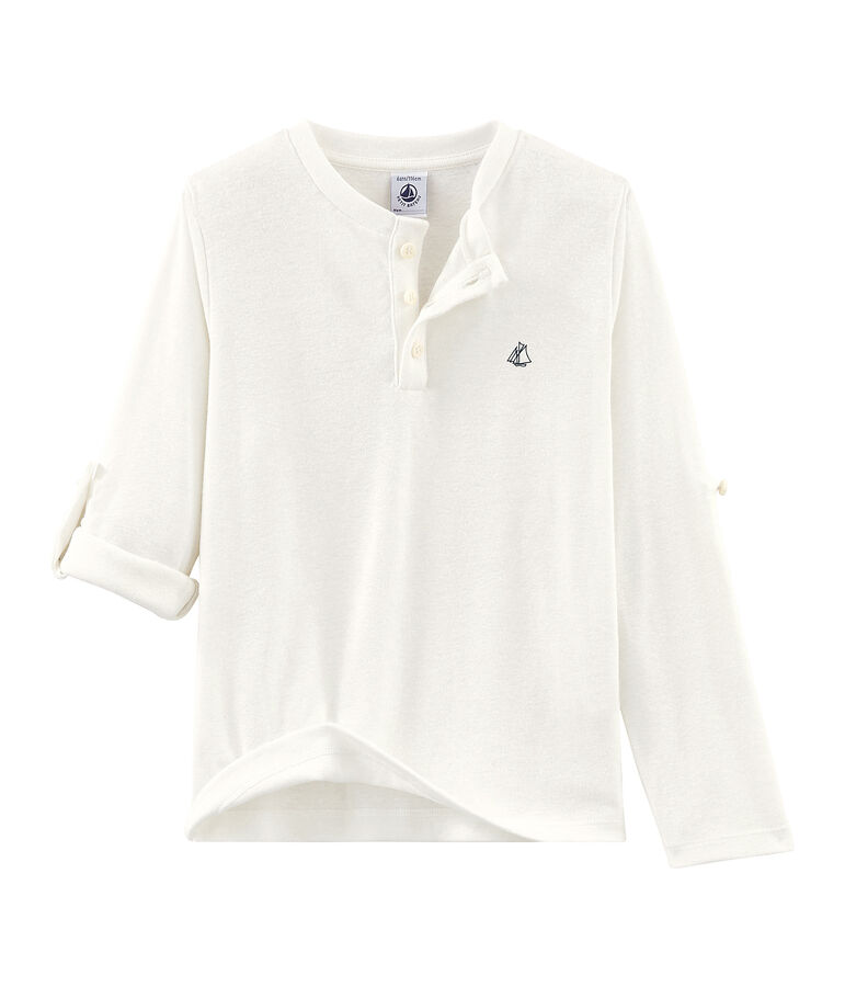 Kinder-T-Shirt f&uuml;r Jungen weiss MARSHMALLOW