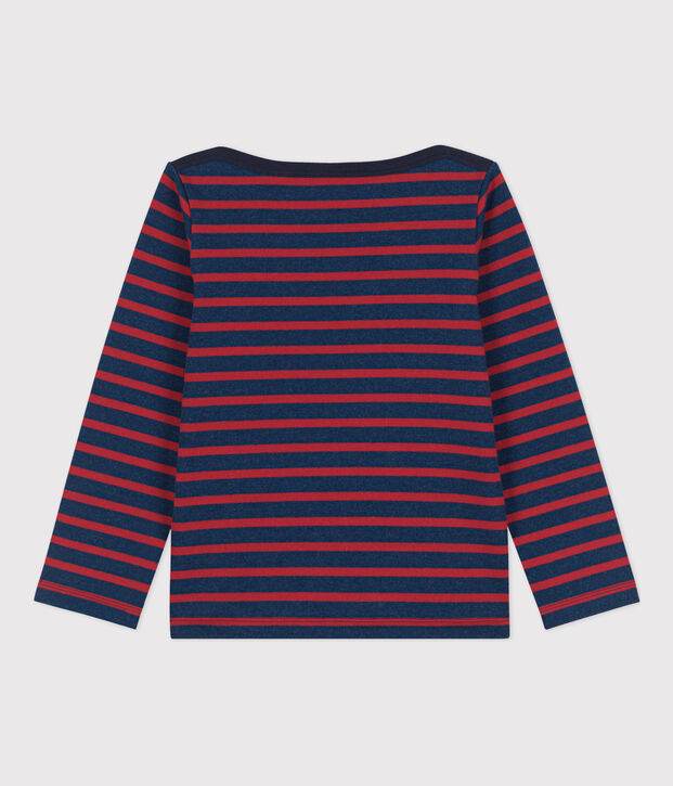 Kinder-Streifenshirt aus Baumwolle f&uuml;r M&auml;dchen / Jungen blau/rot