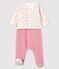 Baby-Zweiteiler aus Velours mit rosa Blumen rosa CHARME/weiss MULTICO