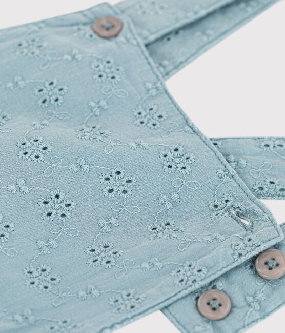 Kurze Baby-Overall in Broderie Anglaise grün MIMI
