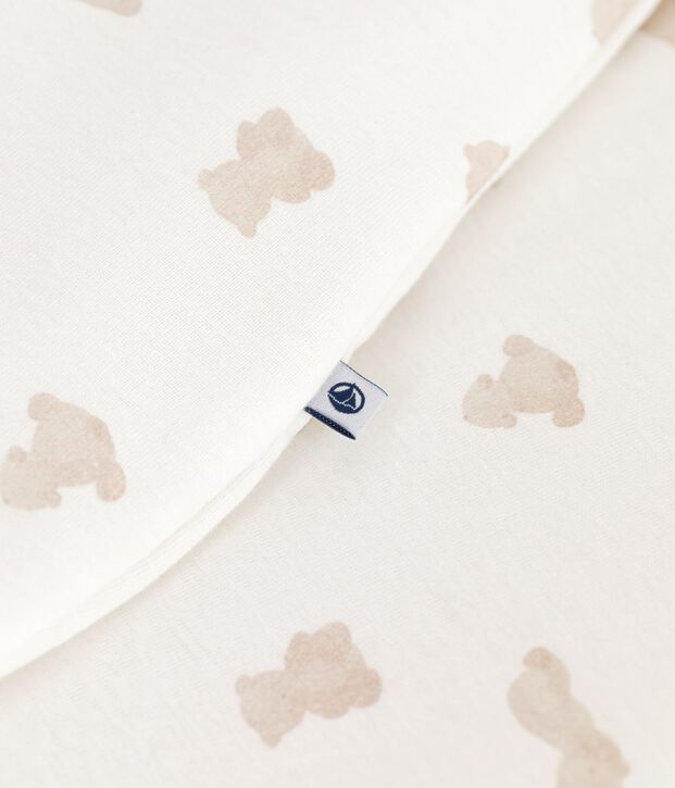 Babyschlafsack aus Baumwolle mit B&auml;rmotiv TOG-Wert 2 weiss/BRUN