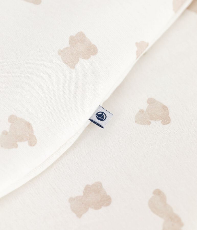 Babyschlafsack aus Baumwolle mit B&auml;rmotiv TOG-Wert 2 weiss/BRUN
