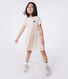Kurzärmeliges Kinder-Kleid aus Baumwolle mit Streifen und Herzmotiv