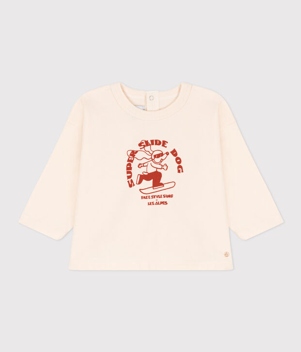 Lang&auml;rmeliges Baby-T-Shirt aus Jersey naturfarben/rot