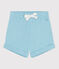 Baby-Shorts aus einfarbiger Baumwolle blau AQUATIC